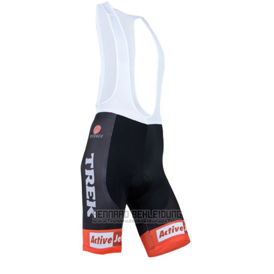 2014 Fahrradbekleidung Trek Shwarz und Orange Trikot Kurzarm und Tragerhose